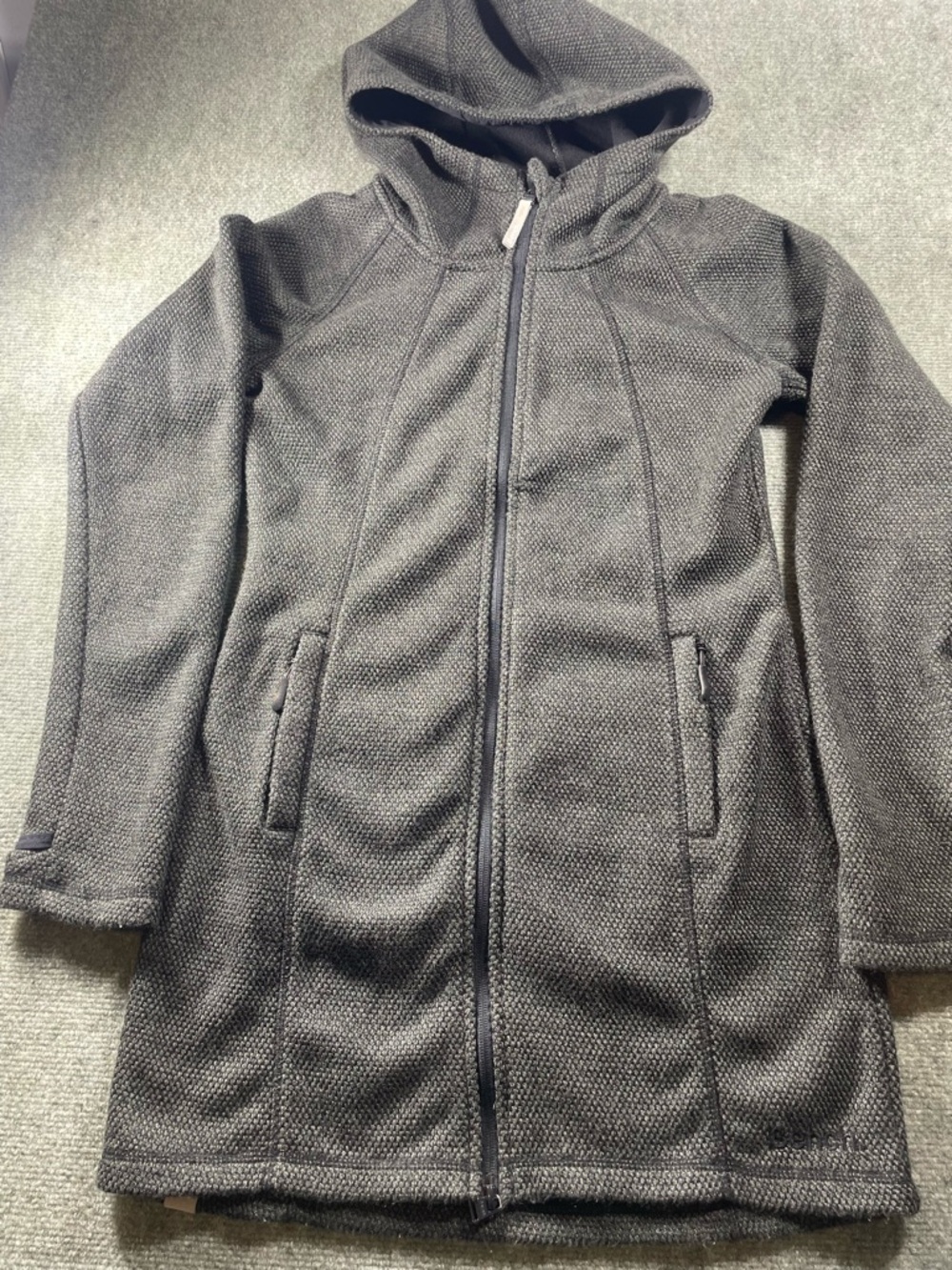 Bench Women's Hooded Zip-Front Fleece lined - Charcoal Gray